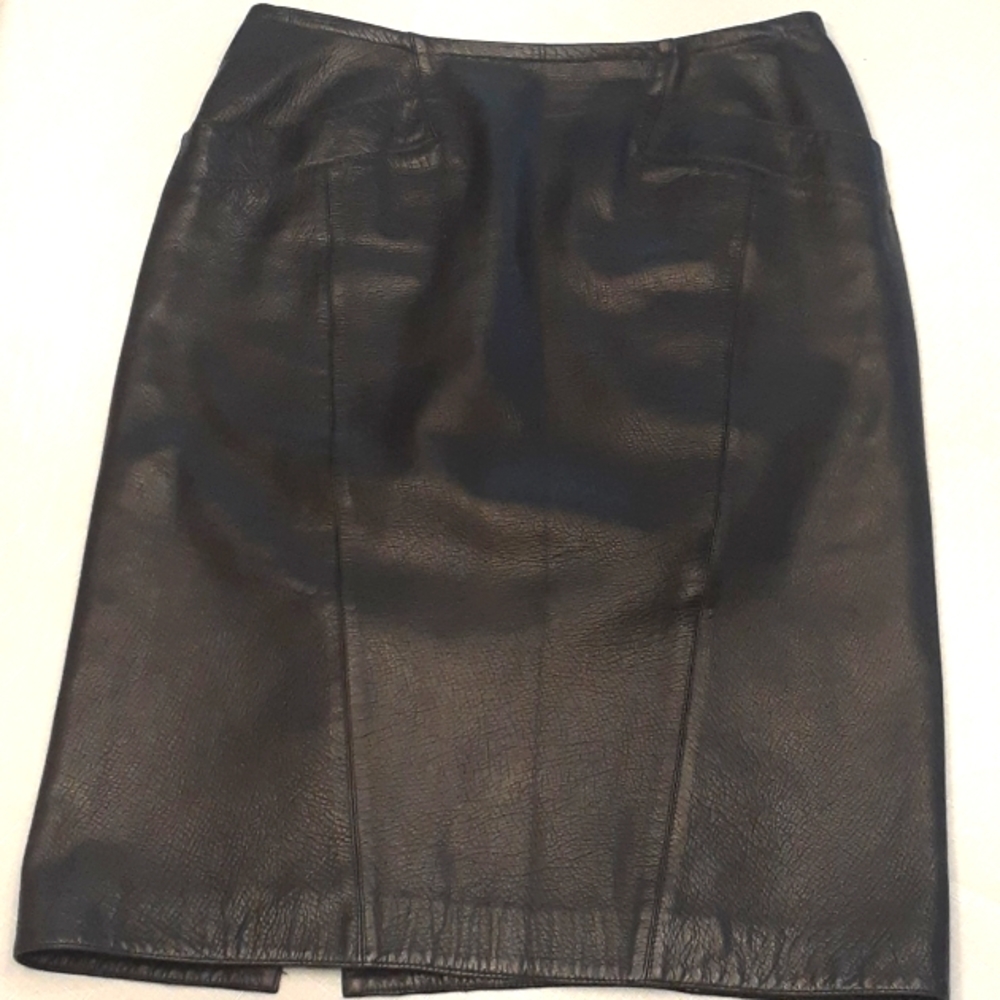EUC Vintage Karl Lagerfeld black leather skirt